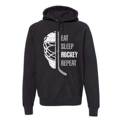 Eat Sleep Hockey Repeat Christmas For N Adult Hockey Premium Hoodie