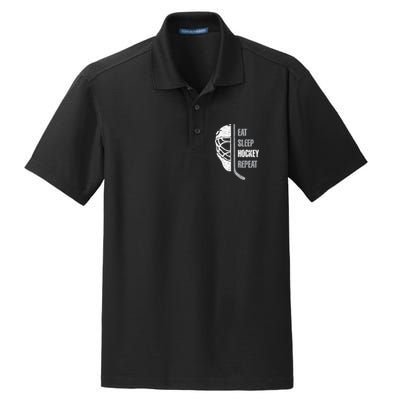 Eat Sleep Hockey Repeat Christmas For N Adult Hockey Dry Zone Grid Polo