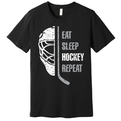 Eat Sleep Hockey Repeat Christmas For N Adult Hockey Premium T-Shirt