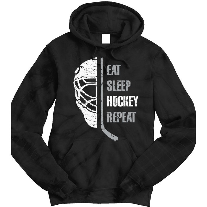 Eat Sleep Hockey Repeat Christmas For N Adult Hockey Tie Dye Hoodie