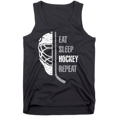 Eat Sleep Hockey Repeat Christmas For N Adult Hockey Tank Top