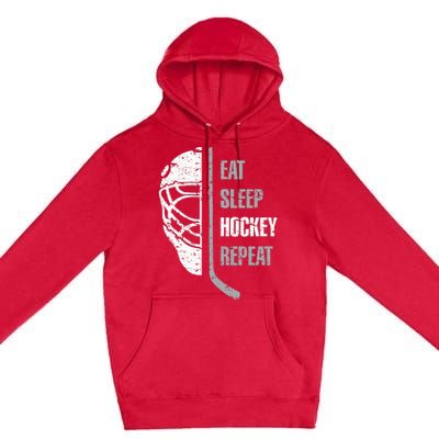 Eat Sleep Hockey Repeat Christmas For N Adult Hockey Premium Pullover Hoodie