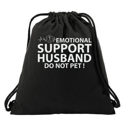 Emotional Support Husband Do Not Pet Drawstring Bag