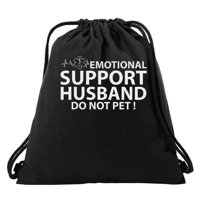 Emotional Support Husband Do Not Pet Drawstring Bag