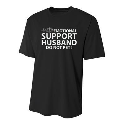 Emotional Support Husband Do Not Pet Youth Performance Sprint T-Shirt