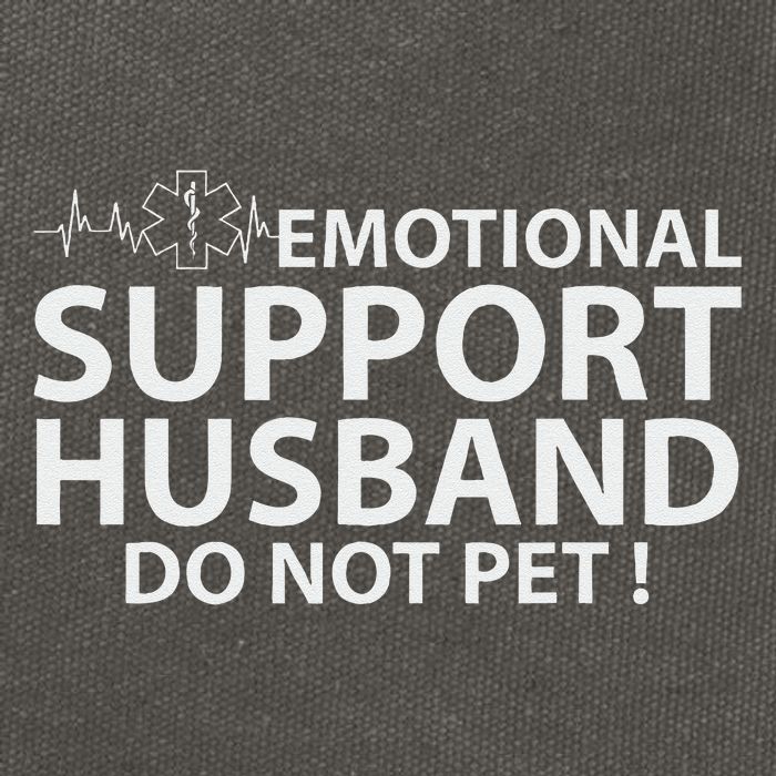 Emotional Support Husband Do Not Pet Cotton Canvas Backpack