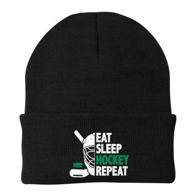 Eat Sleep Hockey Repeat Ice Hockey Lovers Players Funny Gift Beanie