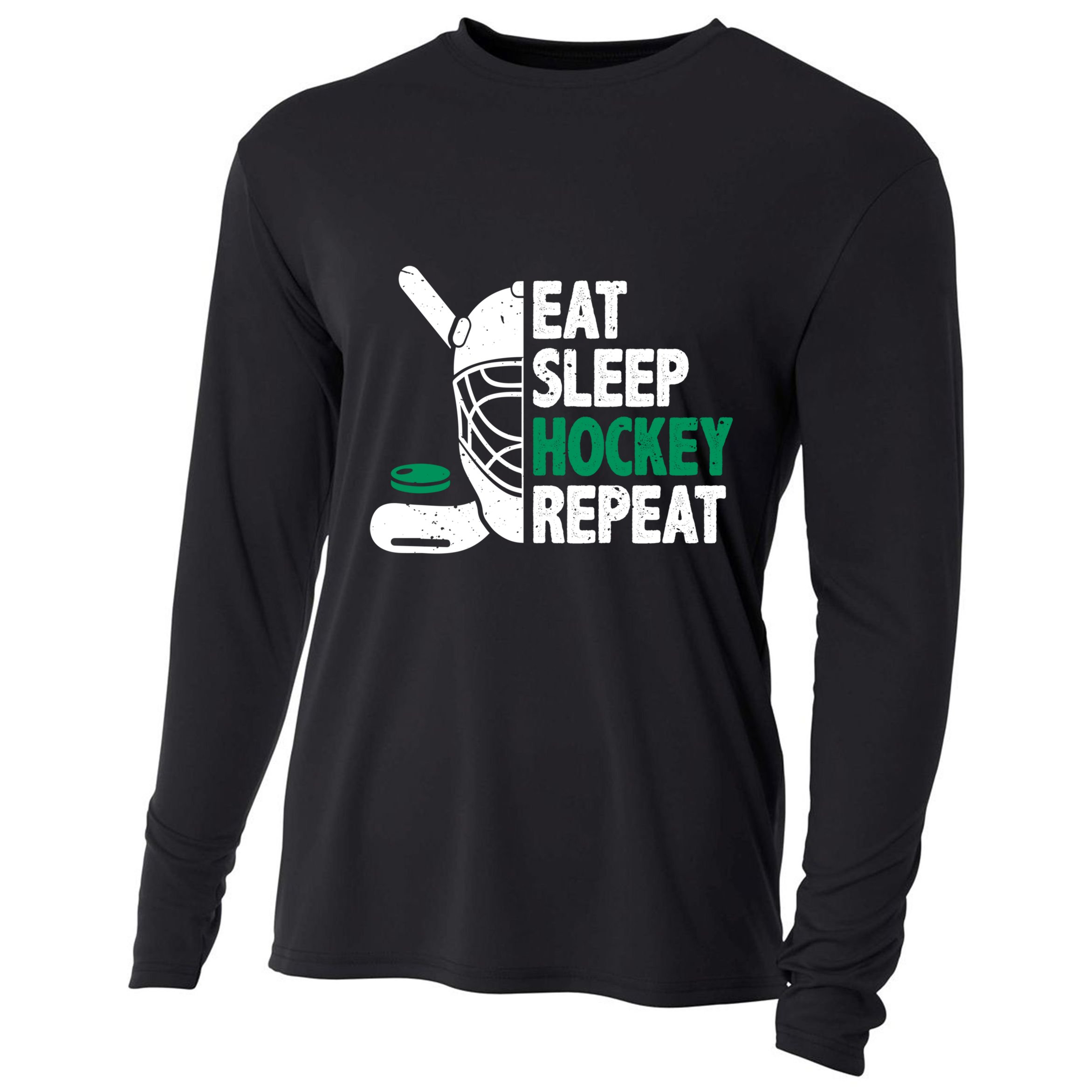 Eat Sleep Hockey Repeat Ice Hockey Lovers Players Funny Gift Cooling Performance Long Sleeve Crew