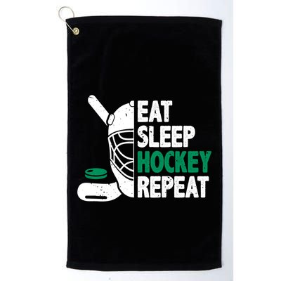 Eat Sleep Hockey Repeat Ice Hockey Lovers Players Funny Gift Golf Towel