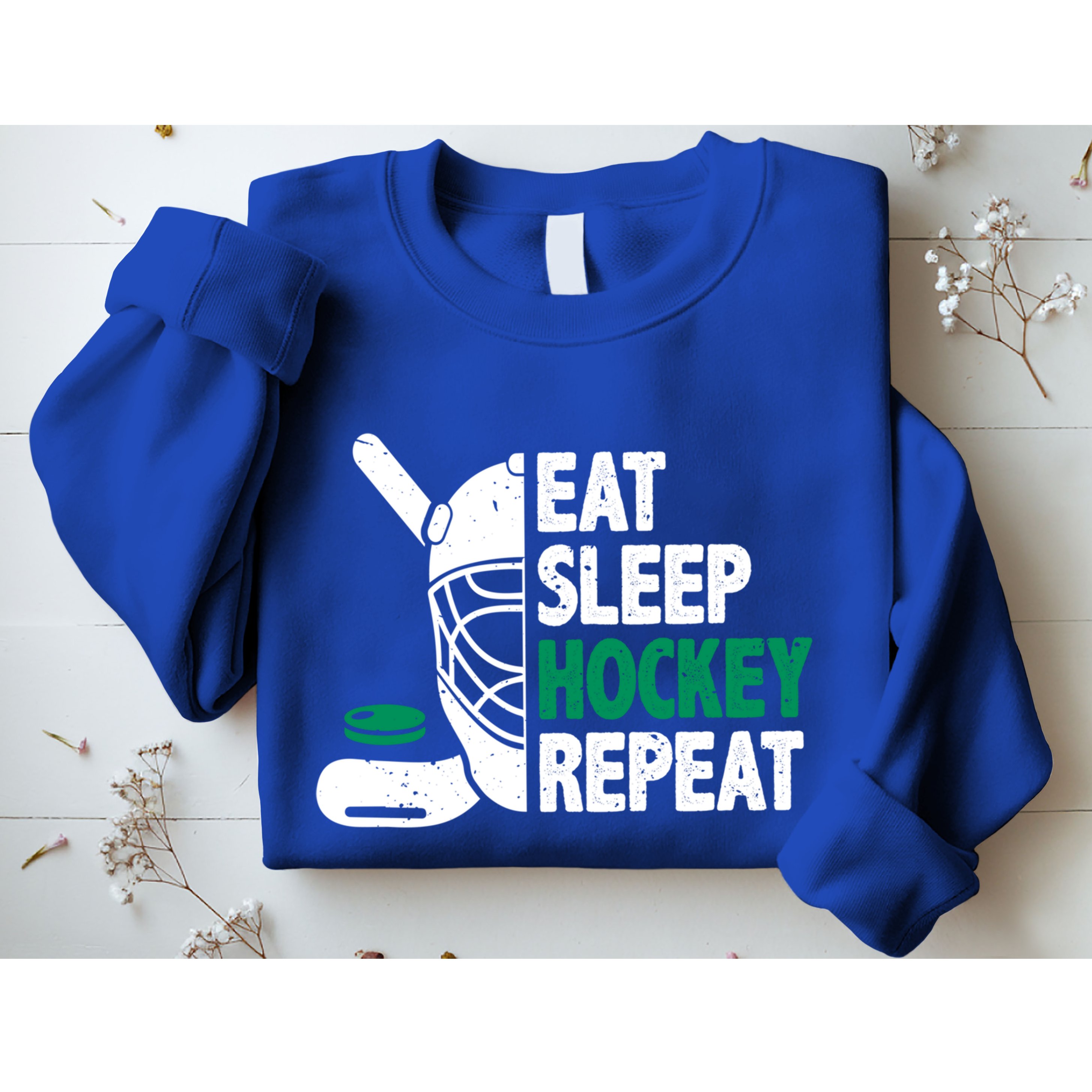 Eat Sleep Hockey Repeat Ice Hockey Lovers Players Funny Gift Sweatshirt
