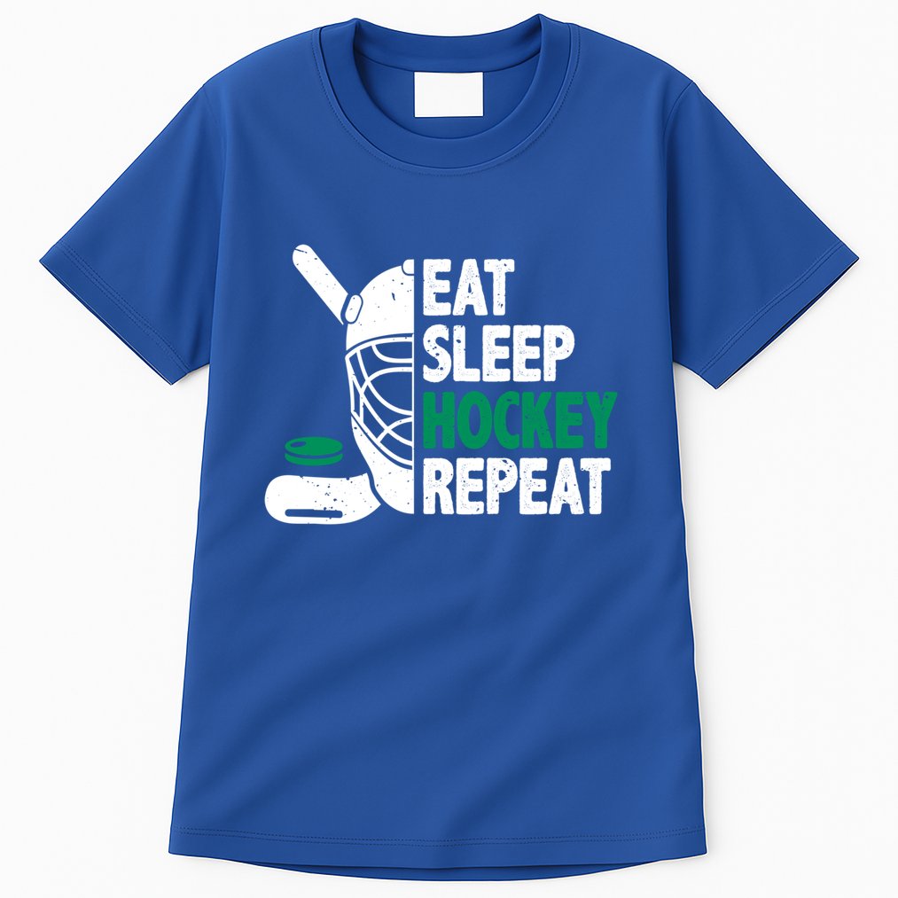Eat Sleep Hockey Repeat Ice Hockey Lovers Players Funny Gift Tall T-Shirt