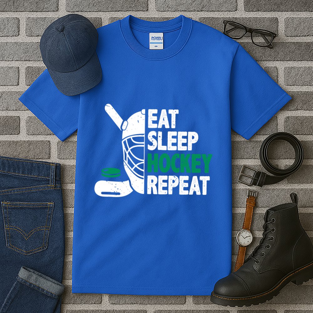 Eat Sleep Hockey Repeat Ice Hockey Lovers Players Funny Gift Tall T-Shirt