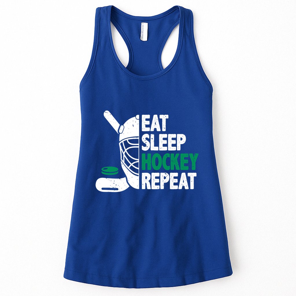 Eat Sleep Hockey Repeat Ice Hockey Lovers Players Funny Gift Womens Tank Top