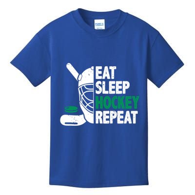 Eat Sleep Hockey Repeat Ice Hockey Lovers Players Funny Gift Kids T-Shirt