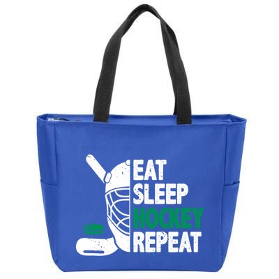 Eat Sleep Hockey Repeat Ice Hockey Lovers Players Funny Gift Zip Tote Bag