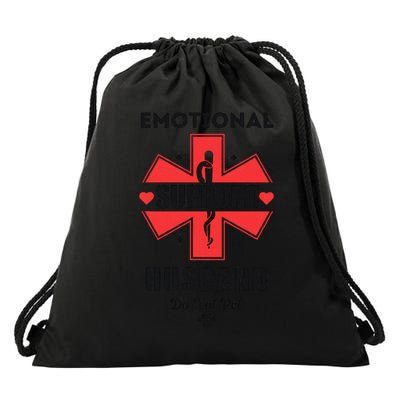 Emotional Support Husband Do Not Pet apparel Drawstring Bag