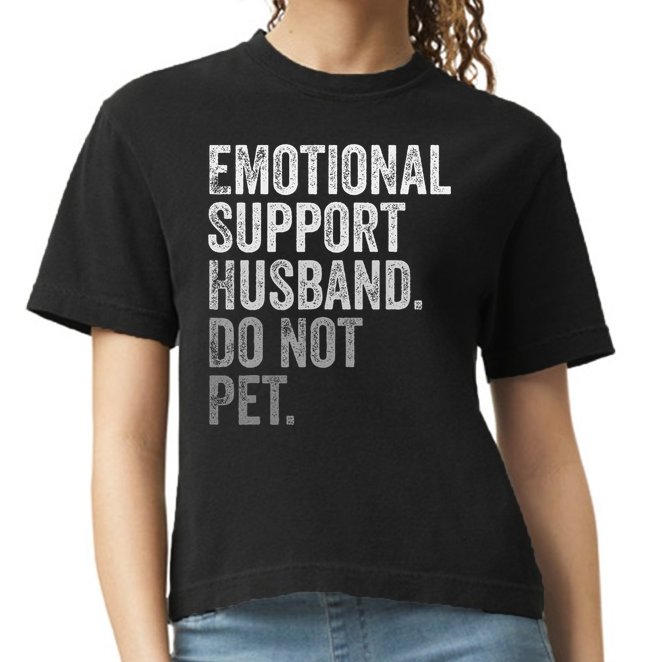 Emotional Support Husband Do Not Pet Comfort Colors Boxy T-Shirt