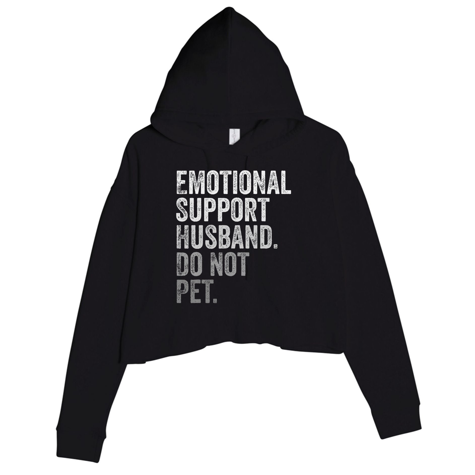 Emotional Support Husband Do Not Pet Crop Fleece Hoodie