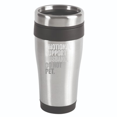 Emotional Support Husband Do Not Pet 16oz Travel Tumbler