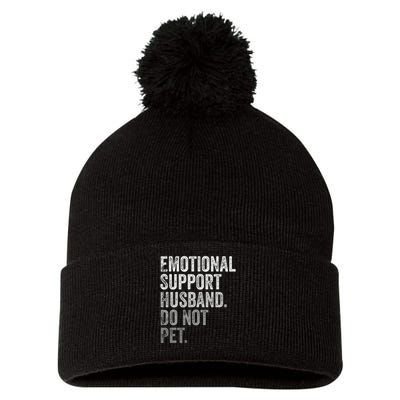 Emotional Support Husband Do Not Pet Pom Pom 12in Knit Beanie
