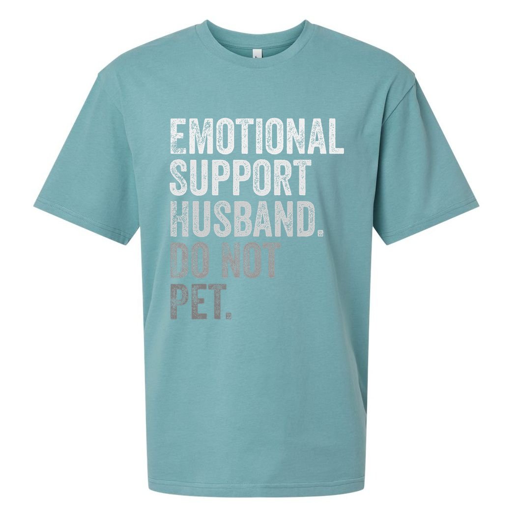 Emotional Support Husband Do Not Pet Sueded Cloud Jersey T-Shirt