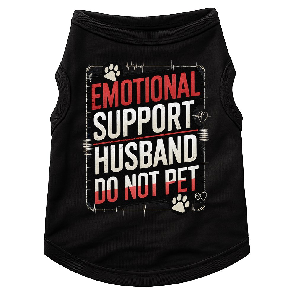 Emotional Support Husband Do Not Pet Women Funny Doggie Tank