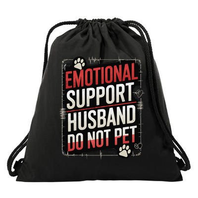 Emotional Support Husband Do Not Pet Women Funny Drawstring Bag