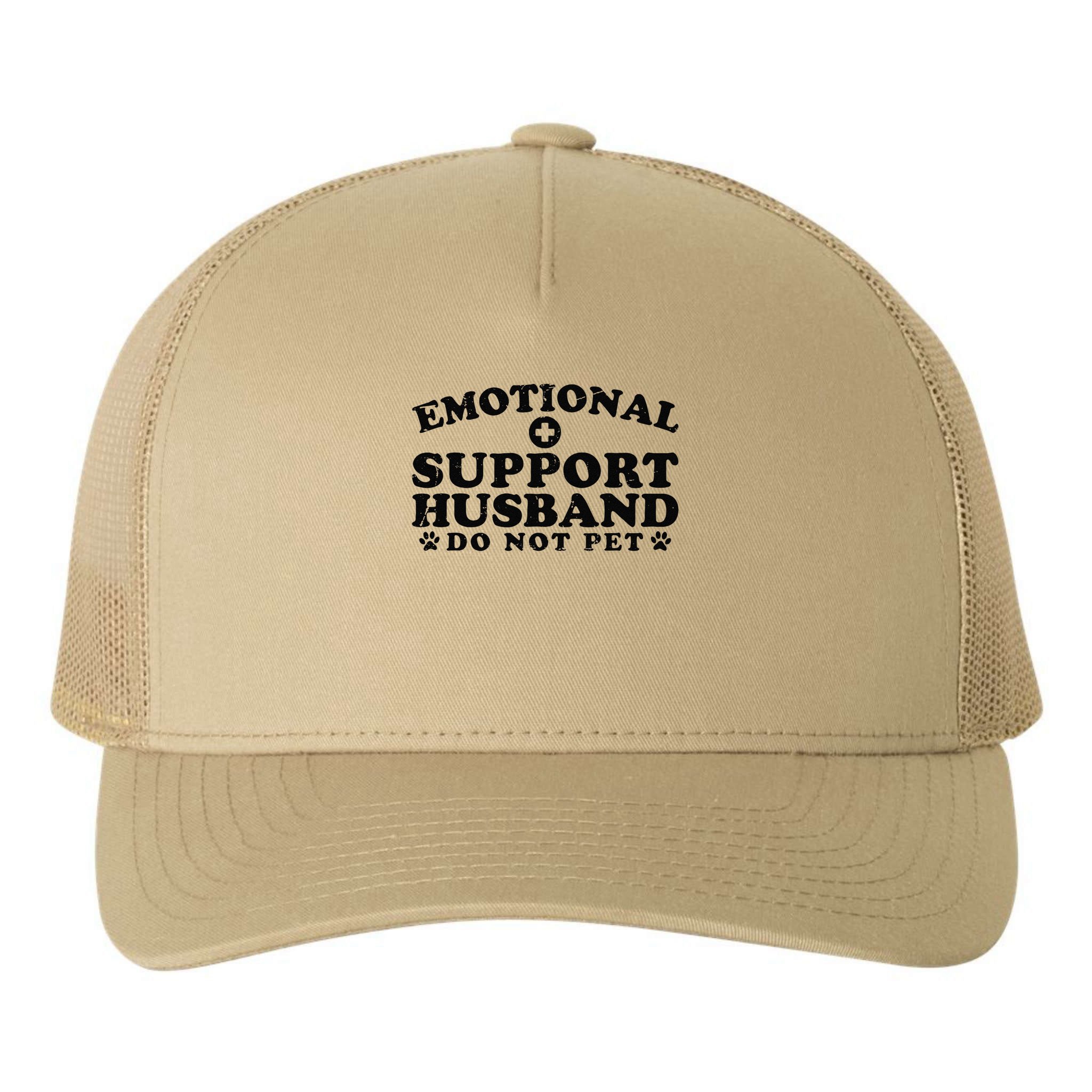 Emotional Support Husband Do Not Pet Funny Yupoong Adult 5-Panel Trucker Hat