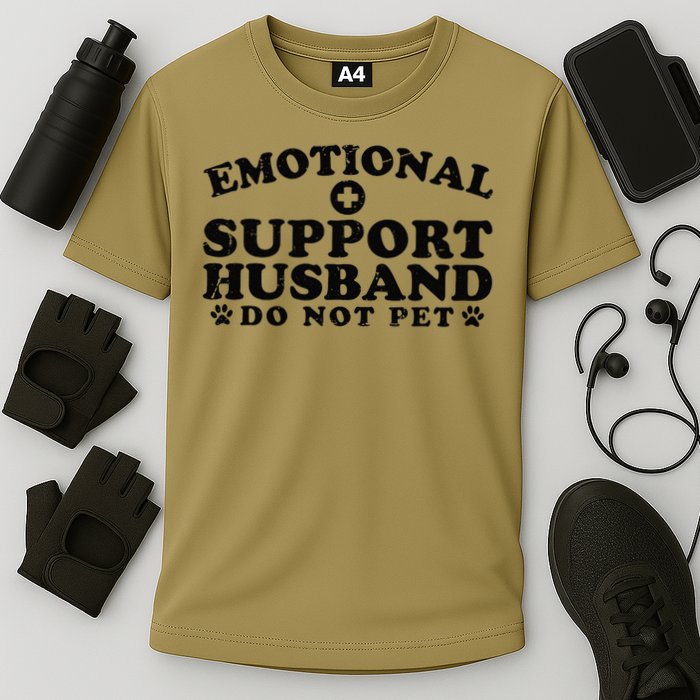 Emotional Support Husband Do Not Pet Funny Cooling Performance Crew T-Shirt