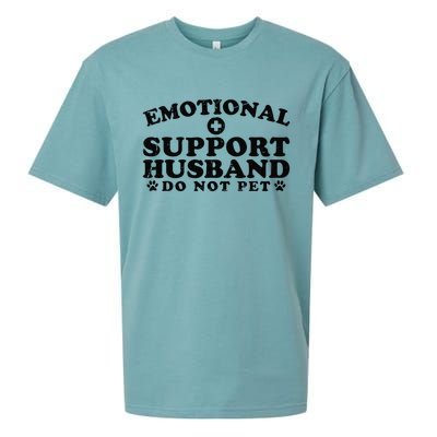 Emotional Support Husband Do Not Pet Funny Sueded Cloud Jersey T-Shirt