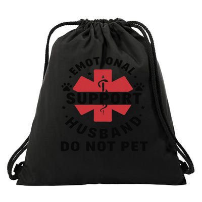 Emotional Support Husband Do Not Pet Drawstring Bag