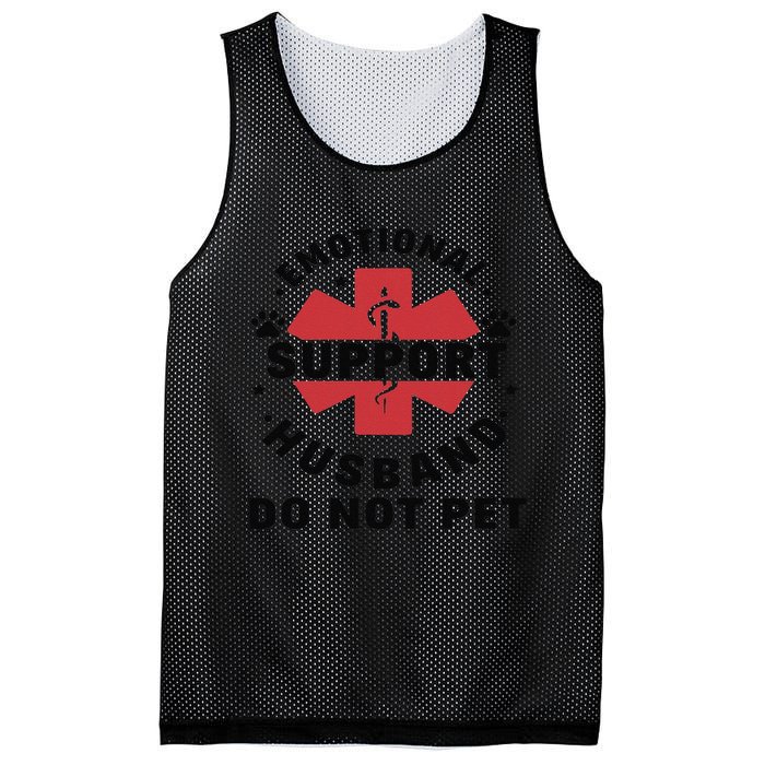 Emotional Support Husband Do Not Pet Mesh Reversible Basketball Jersey Tank