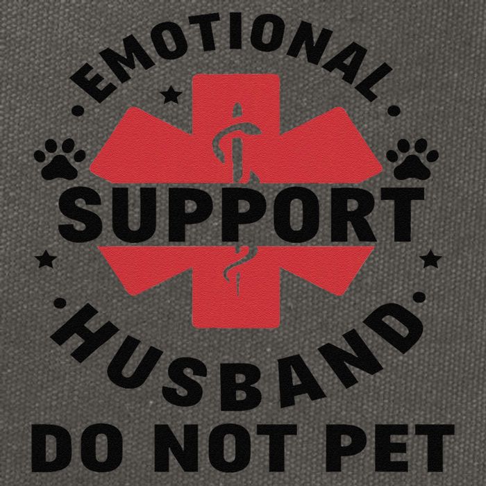 Emotional Support Husband Do Not Pet Cotton Canvas Backpack