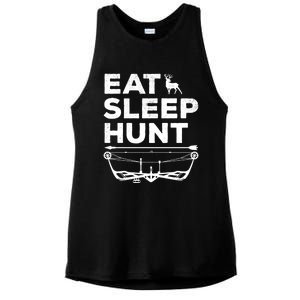 Eat Sleep Hunt Deer Hunter Bow And Arrow Hunter Deer Hunting Gift Ladies PosiCharge Tri-Blend Wicking Tank