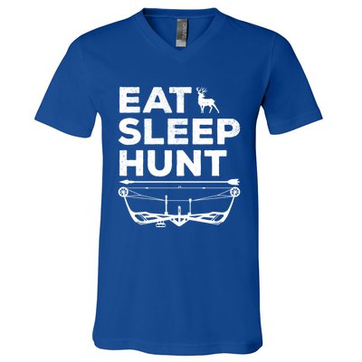 Eat Sleep Hunt Deer Hunter Bow And Arrow Hunter Deer Hunting Gift V-Neck T-Shirt