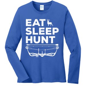 Eat Sleep Hunt Deer Hunter Bow And Arrow Hunter Deer Hunting Gift Ladies Long Sleeve Shirt