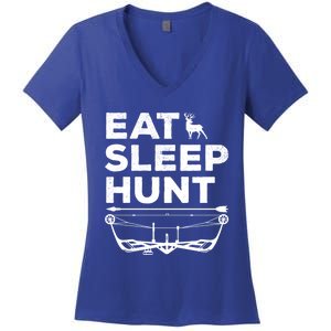 Eat Sleep Hunt Deer Hunter Bow And Arrow Hunter Deer Hunting Gift Women's V-Neck T-Shirt