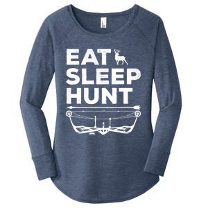 Eat Sleep Hunt Deer Hunter Bow And Arrow Hunter Deer Hunting Gift Women's Perfect Tri Tunic Long Sleeve Shirt