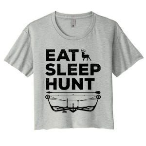 Eat Sleep Hunt Deer Hunter Bow And Arrow Hunter Deer Hunting Gift Women's Crop Top Tee