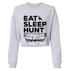 Eat Sleep Hunt Deer Hunter Bow And Arrow Hunter Deer Hunting Gift Cropped Pullover Crew