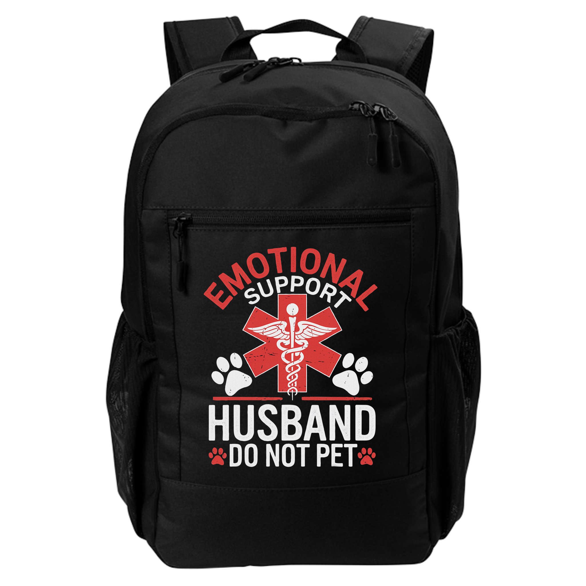 Emotional Support Husband Do Not Pet Funny Backpack