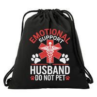 Emotional Support Husband Do Not Pet Funny Drawstring Bag