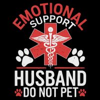 Emotional Support Husband Do Not Pet Funny Drawstring Bag