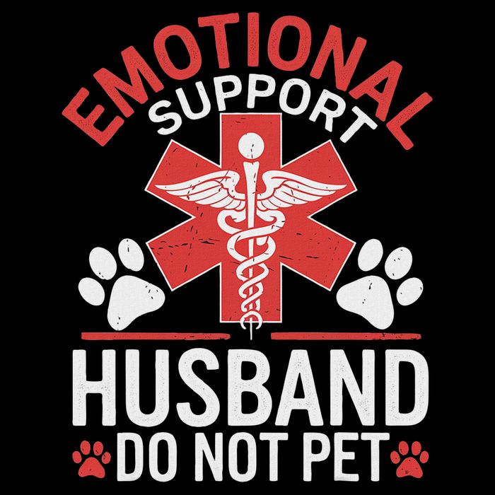 Emotional Support Husband Do Not Pet Funny Drawstring Bag