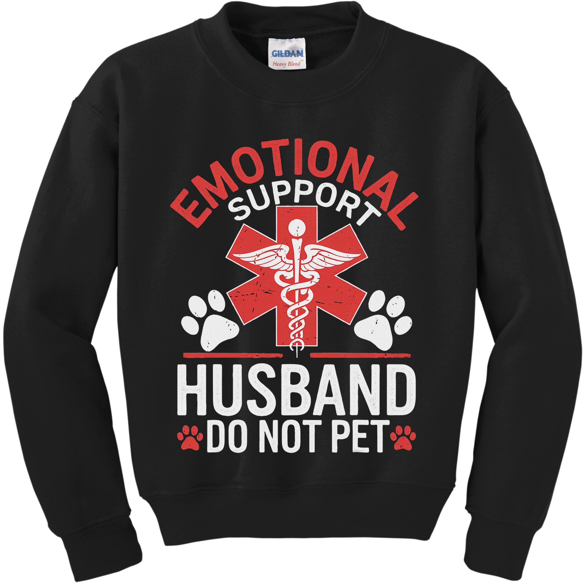 Emotional Support Husband Do Not Pet Funny Kids Sweatshirt