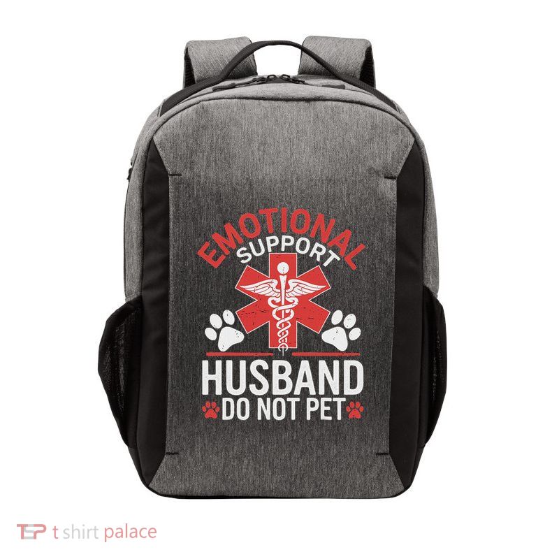 Emotional Support Husband Do Not Pet Funny Vector Backpack