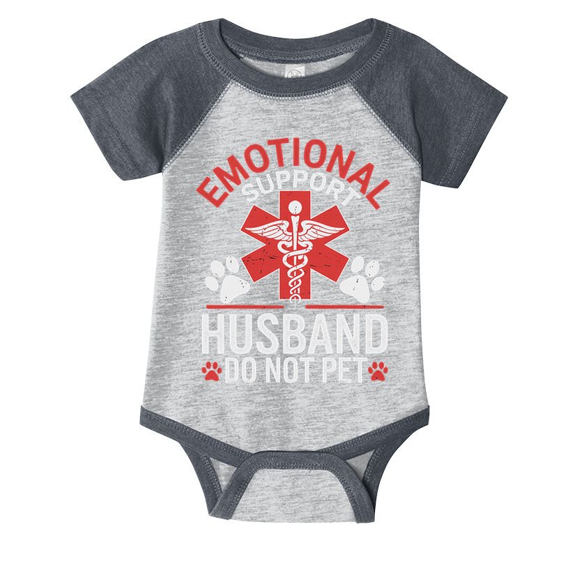 Emotional Support Husband Do Not Pet Funny Infant Baby Jersey Bodysuit