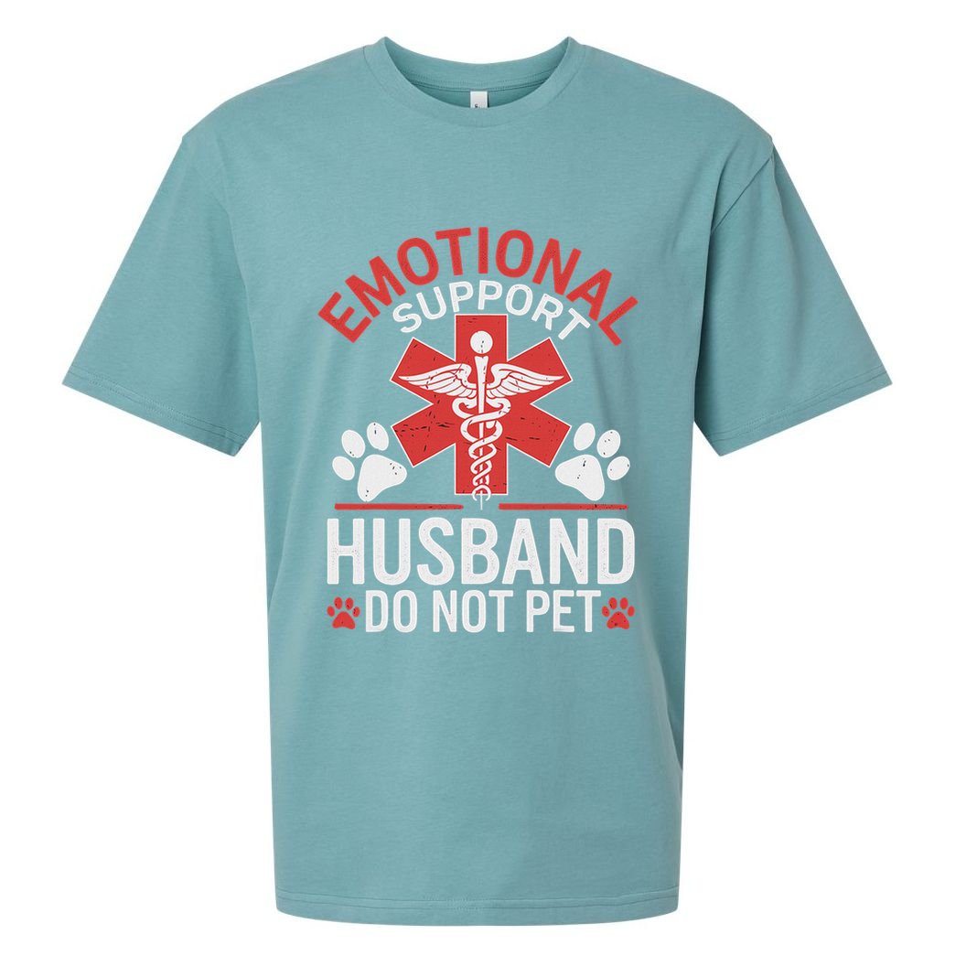 Emotional Support Husband Do Not Pet Funny Sueded Cloud Jersey T-Shirt