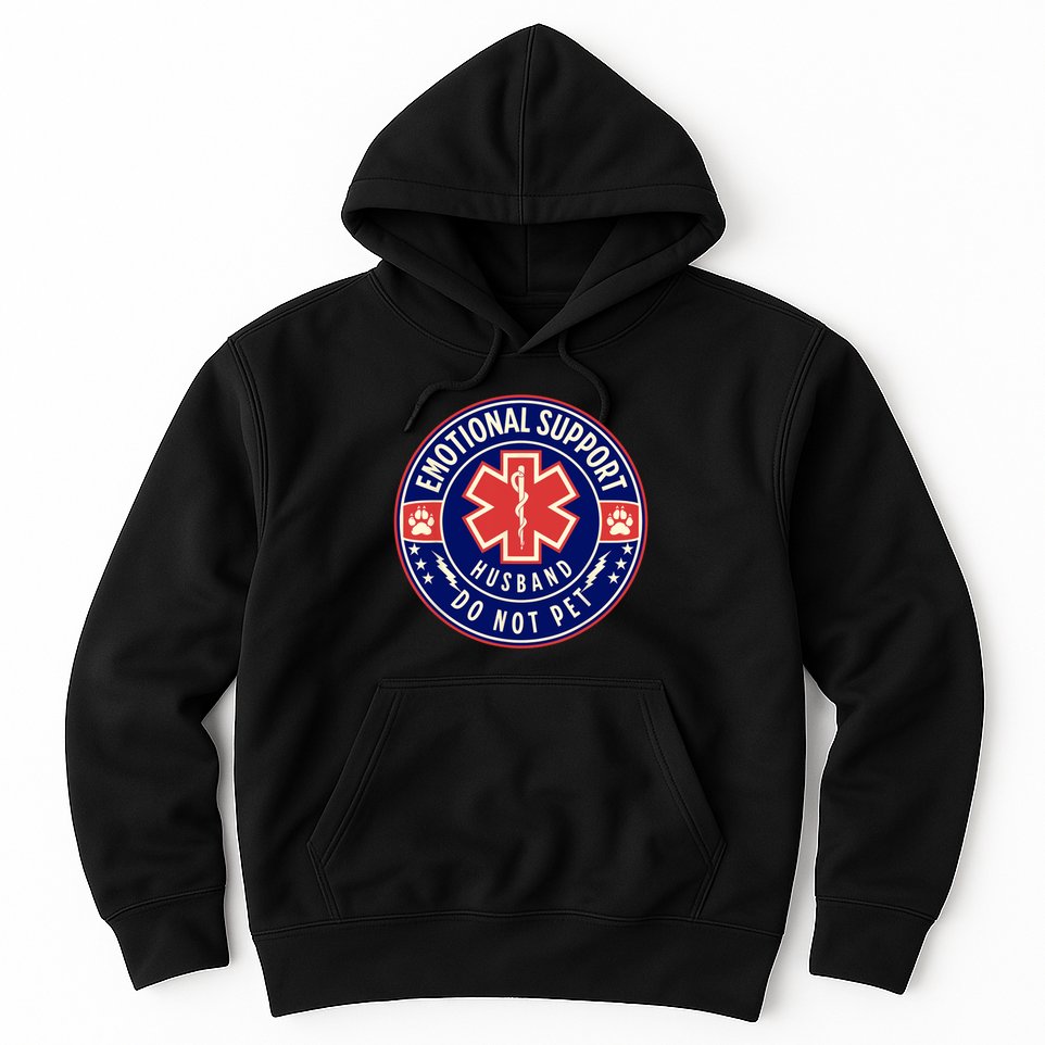 Emotional Support Husband Do Not Pet Service Dog Love Humor Hoodie