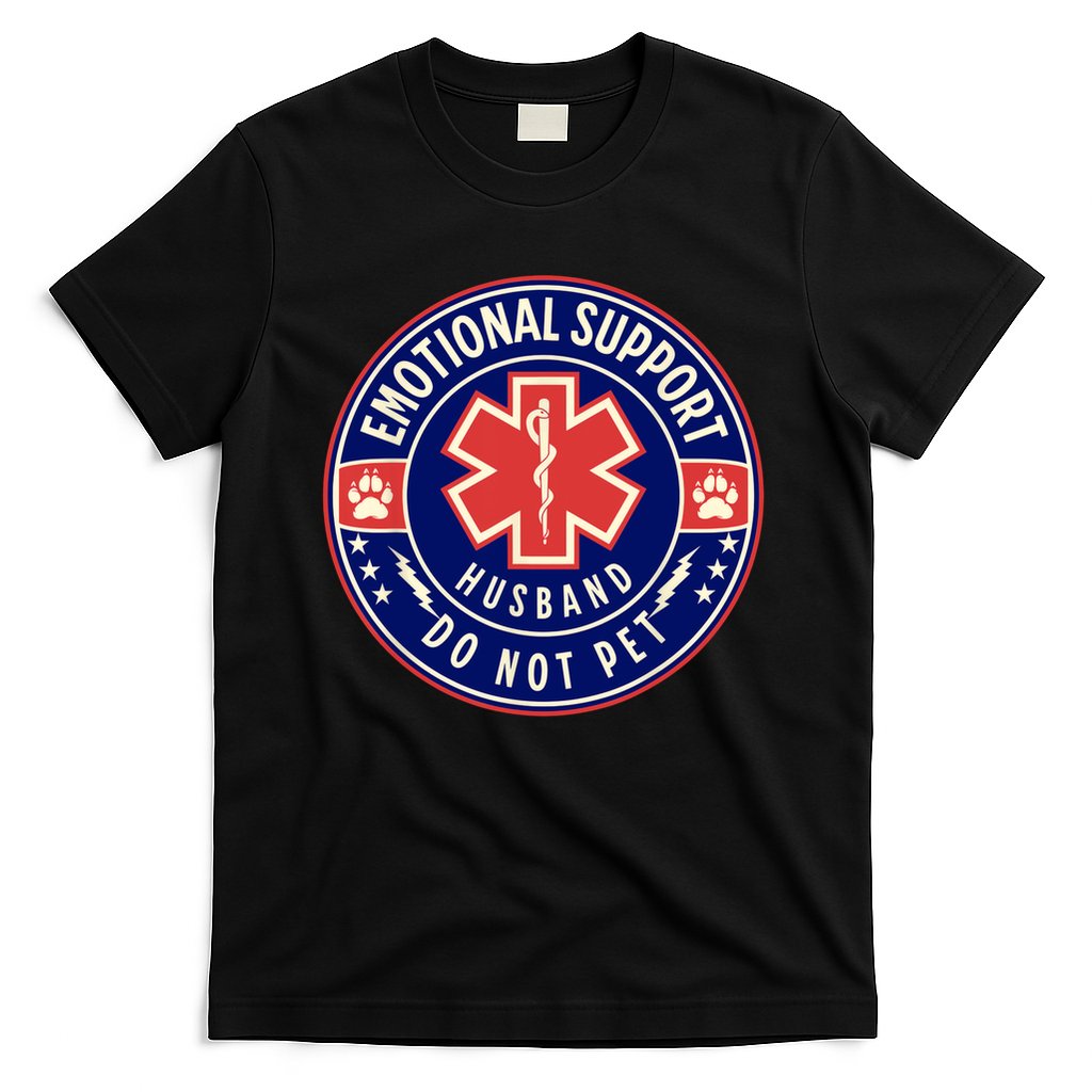 Emotional Support Husband Do Not Pet Service Dog Love Humor T-Shirt